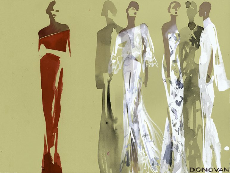 Editorial Illustration of Paris Couture Collections. Courtesy Bil Donovan.