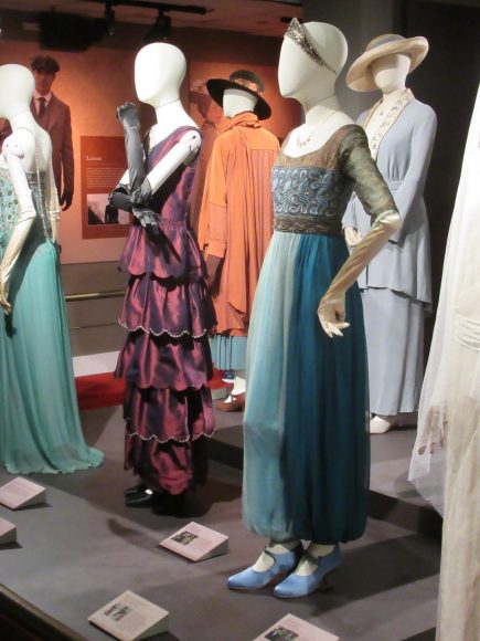 The concluding galleries of “Downton Abbey: The Exhibition,” a three-floor interactive experience, are devoted to fashions worn by characters of the television drama. Photograph by Mary Shustack.