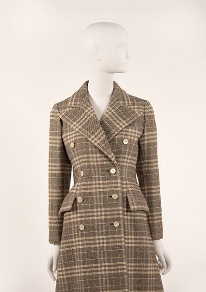 Norell, Prince of Wales tweed reefer coat, late 1960s. Photograph of Kenneth Pool Collection © Marc Fowler. Image courtesy The Museum at FIT.