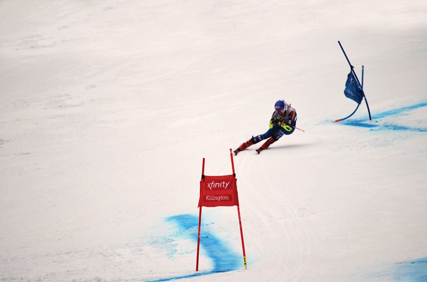 Mikaela Shiffrin in action. Photograph by Doug Paulding. 