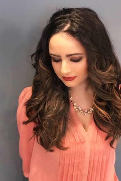 Danielle Renda with the “pillow talk” style. Photograph courtesy Blo Blow Dry Bar in Greenwich.
