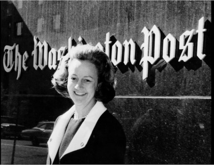 Katharine Graham, outside The Washington Post headquarters at the time of the Pentagon Papers.
