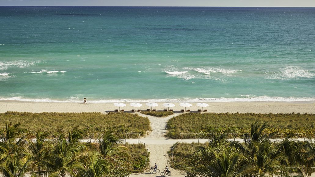 The beach at the Four Seasons at The Surf Club, Miami. Courtesy Four Seasons Hotels & Resorts.