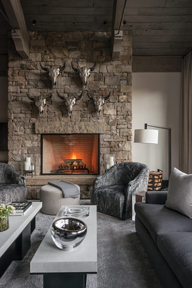 A modern, rustic retreat at the Yellowstone Club in Montana. Courtesy Amy Aidinis Hirsch.