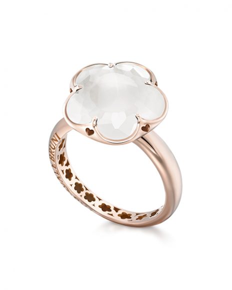 (6) 18-karat Rose Gold Floral Milky Quartz Ring by Pasquale Bruni, $1,450. Photograph courtesy Bloomingdale's Westchester.