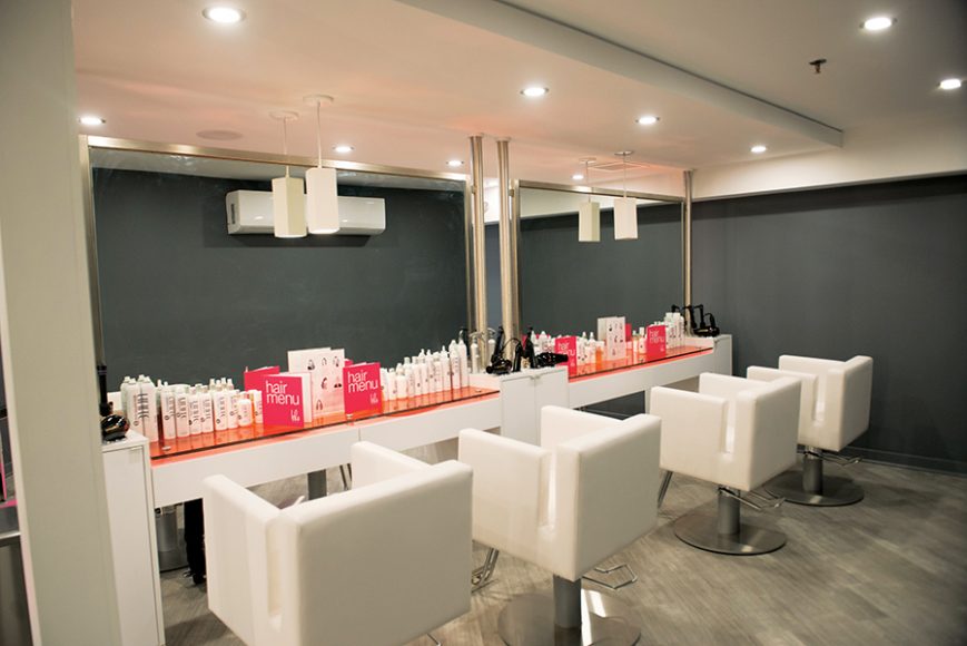 Styling chairs at Blo Blow Dry Bar in Greenwich. Photograph by Aaron Kershaw Photography. 