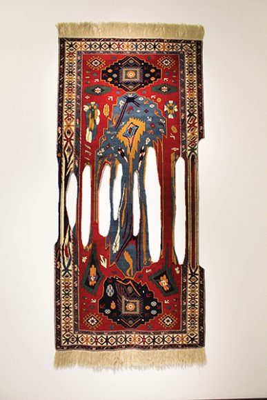 Faig Ahmed’s “Impossible Viscosity” (2012), handmade wool carpet. Sapar Contemporary Gallery New York.