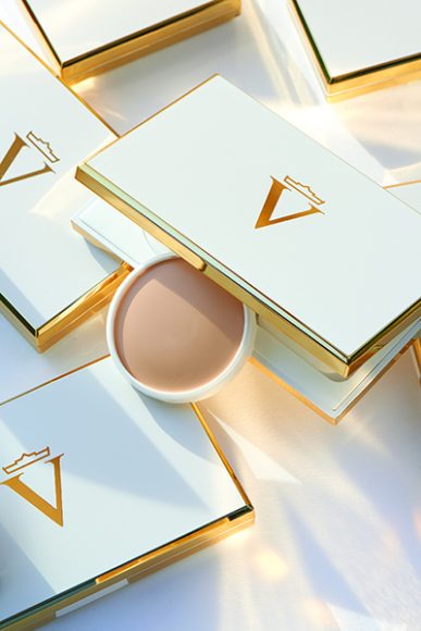 One of Valmont’s newest products is the Perfecting Powder Cream, a light-to-medium coverage foundation that glides on like a cream with a powder finish. Courtesy Valmont.