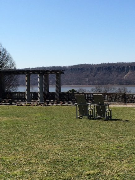 Wave Hill, a public garden and cultural center in the Riverdale section of the Bronx, is an appealing destination no matter the season. Here, the Pergola Overlook and the Great Lawn in winter. Photograph by Mary Shustack.
