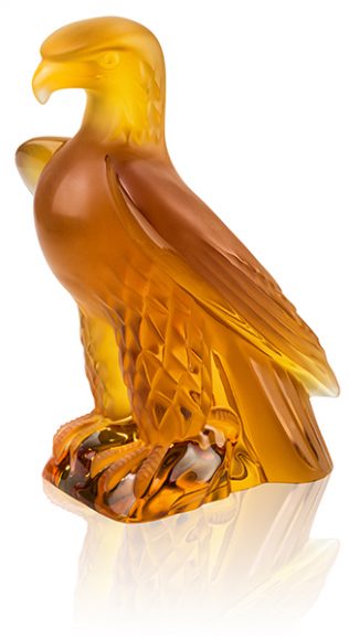 The Liberty Eagle sculpture in amber, from Lalique’s Nature Sauvage collection. Image courtesy Lalique.