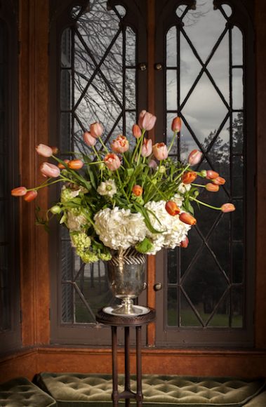 “Spring Blossoms,” the Lyndhurst flower show, is set for April 7 and 8. Here, a featured display by Seasons On The Hudson. Photograph by Naila Ruechel. Courtesy Lyndhurst.