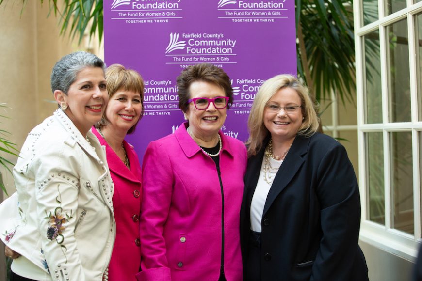 From left to right, WAG editor in chief Georgette Gouveia, judge and journalist Lisa Wexler, Billie Jean King and WAG society editor Robin Costello.