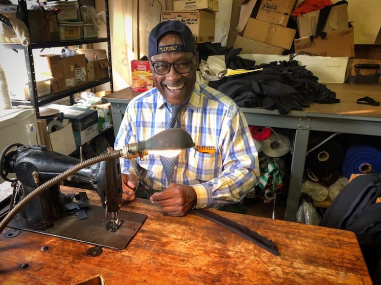 Albert Valentine, a long-time artisan resident to the Carpet Mills Artist District, is a tie-maker specializing in work for government entities. Photograph by Lee Romero.