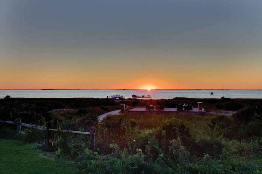 Sunset over Nantucket Bay, The Wauwinet. Photograph courtesy Nantucket Island Resorts.