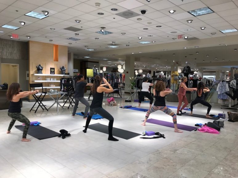 Lori Laub puts attendees through their paces at Neiman Marcus Westchester. Photographs courtesy Neiman Marcus Westchester.