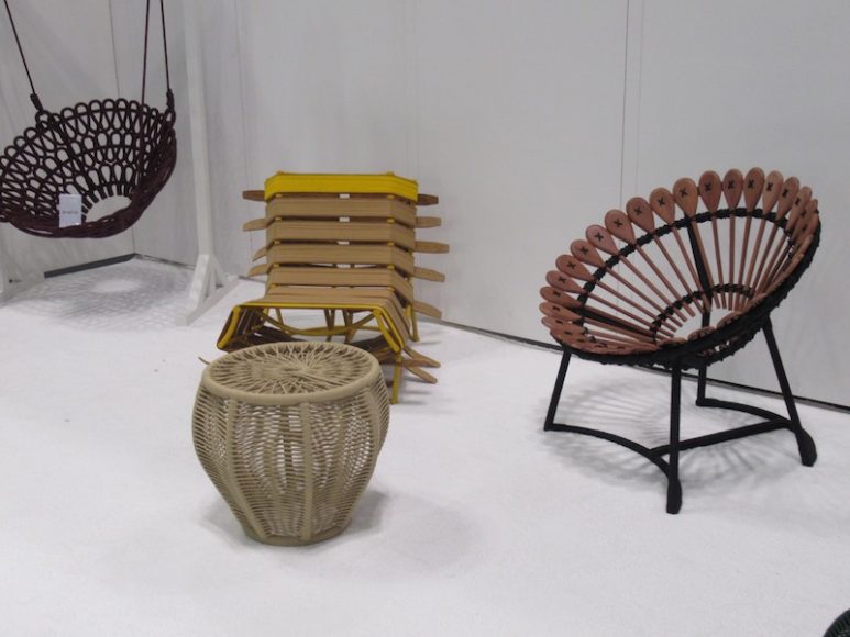Distinctive seating was unveiled by Sérgio J. Matos, a Brazilian-based designer, at ICFF. Photograph by Mary Shustack.