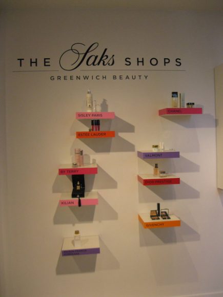 The Saks Shops Greenwich’s Beauty department features an array of fragrances and cosmetics.