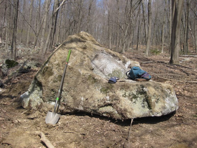 The stone that Hudson Valley artist Bob Madden is set to transform. Courtesy Bob Madden.