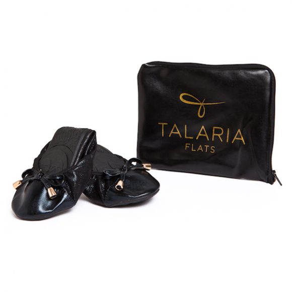 Each pair of ballet flats comes with a zip-lock pouch. Photograph courtesy Talaria. 