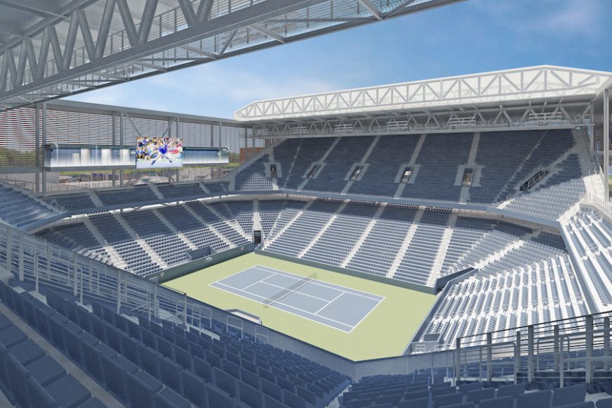 The new Louis Armstrong Stadium at the USTA Billie Jean King National Tennis Center will be inaugurated at the 2018 US Open. Courtesy USTA.