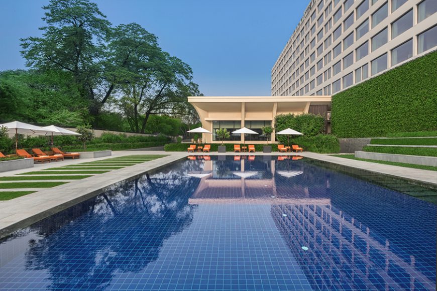 Swimming pool at The Oberoi, New Delhi.