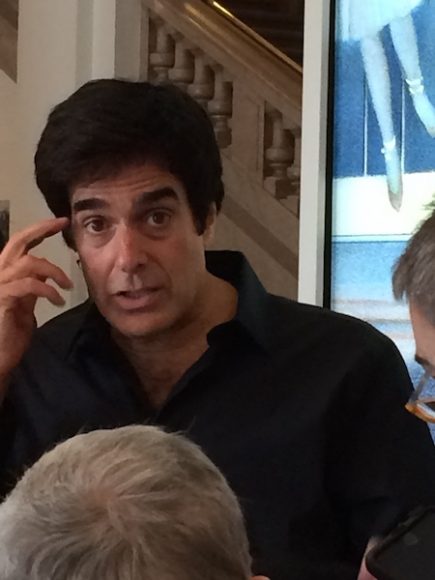 David Copperfield led the tour during the June 15 press preview of “Summer of Magic: Treasures from the David Copperfield Collection” at the New-York Historical Society Museum & Library. Photograph by Mary Shustack.