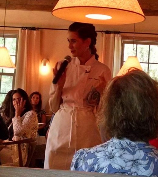 Coscarelli addresses guests at The Inn at Pound Ridge by Jean-Georges’ fourth Literary Luncheon.