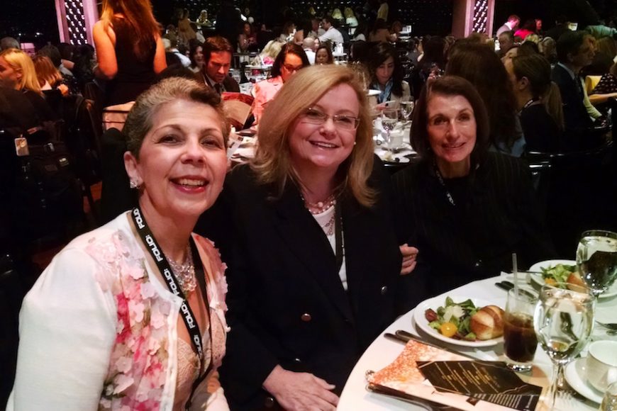 Georgette Gouveia, Robin Costello and Dee DelBello, from left, at the 2018 Folio Women in Media Awards.