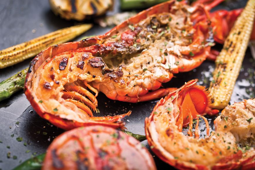 Grilled lobsters with summer Béarnaise sauce. Images courtesy Susan Lawrence Gourmet Foods.