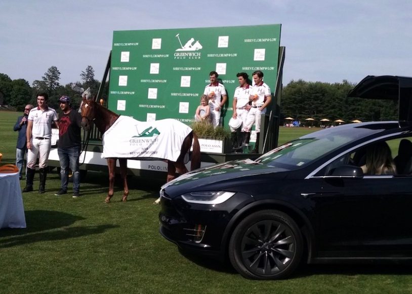 MVP Toro Ruiz with Best Playing Pony Guri Vanina and the rest of the victorious Huntsman team at Greenwich Polo Club on Father's Day.