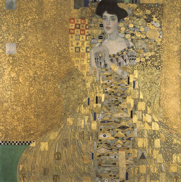 Gustav Klimt (1862–1918). “Adele Bloch-Bauer I,” 1907, Oil, silver and gold on canvas. Neue Galerie New York. Acquired through the generosity of Ronald S. Lauder, the heirs of the Estates of Ferdinand and Adele Bloch-Bauer, and the Estée Lauder Fund. Courtesy Neue Galerie New York.