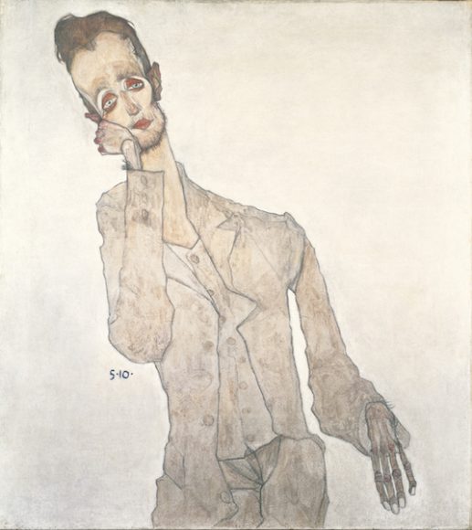 Egon Schiele (1890–1918). “Portrait of the Painter Karl Zakovšek,” 1910, Oil, tempera, and charcoal on canvas. Private Collection. Courtesy Neue Galerie New York.