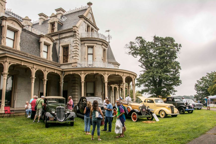 Vintage automobiles were on display during 2017’s Old-fashioned Flea Market at Lockwood-Mathews Mansion Museum. Sarah Grote Photography. Courtesy Lockwood-Mathews Mansion Museum.