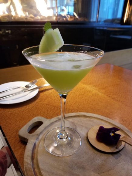 This specialty cocktail offers an update on the melon ball, with fresh juices.