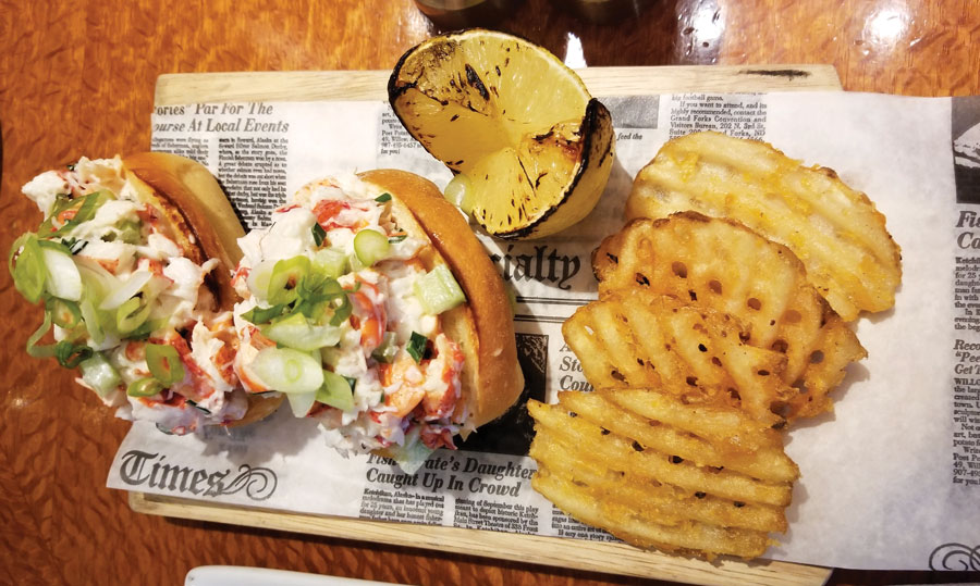 Mini lobster rolls with waffle fries and lemon brûlée. Photographs by Gina Gouveia.