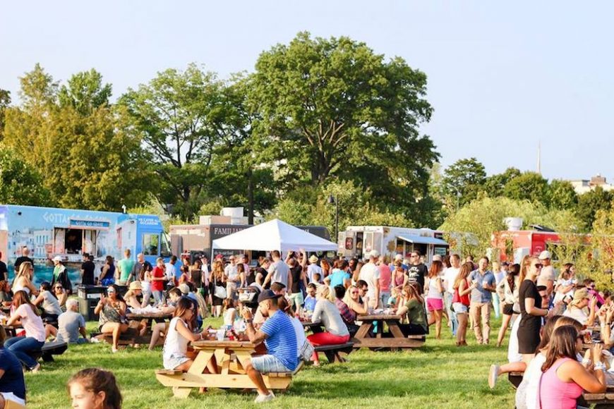 Visitors enjoy the 2017 Hey Stamford! Food Festival.
