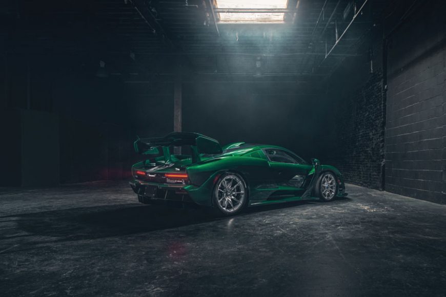 “Mattress King” and auto collector Michael Fux ordered this McLaren bespoke Senna in emerald green to match a pair of shoes. The cost? A cool $1.3 million. 2018 © McLaren Automotive.