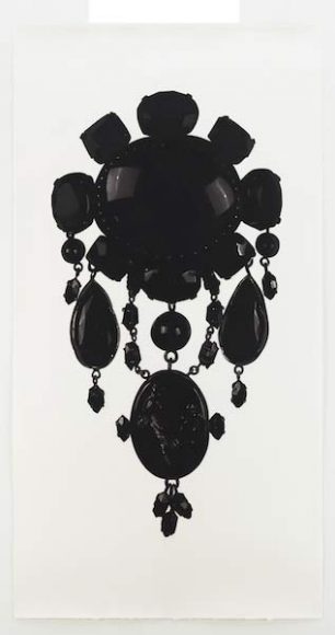 “Outrageous Ornament: Extreme Jewelry in the 21st Century” opens Oct. 21 at the Katonah Museum of Art and will feature Jonathan Wahl’s “Teutoburg Brooch,” 2010. Charcoal on paper. 72.00 x 48.00 inches. Courtesy of the artist. © Jonathan Wahl. Courtesy Katonah Museum of Art.

