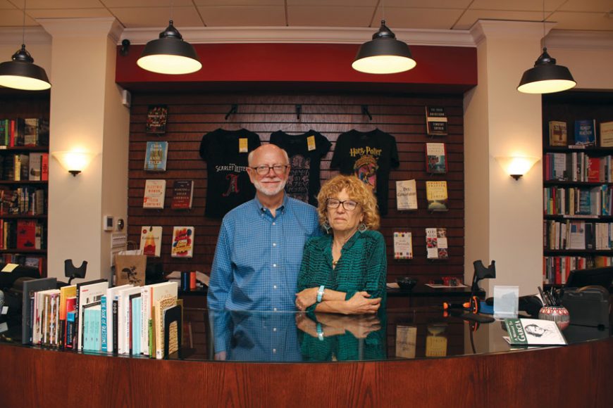 Mark Fowler and Jessica Kaplan, the couple behind the new Bronx River Books in Scarsdale. Photograph by Sebastián Flores. 