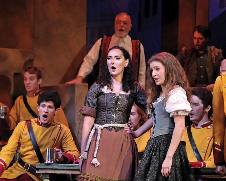 Emily Geller, left,  singing Mercedes in “Carmen” at Tri Cities Opera. Photograph by Randy Cummings.