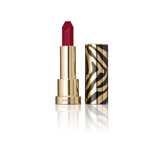 Le Phyto-Rouge, Sisley Paris’s new hydrating lipstick, in Rio (red) is packaged like a work of art. Courtesy Sisley Paris.
