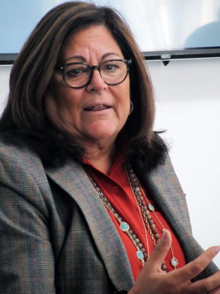 Fern Mallis, the legendary figure in the fashion world who created what’s become known as New York Fashion Week, offered her support of New York City Jewelry Week at the inaugural event’s Oct. 25 press preview at L’ÉCOLE, School of Jewelry Arts in Manhattan. Photograph by Mary Shustack.