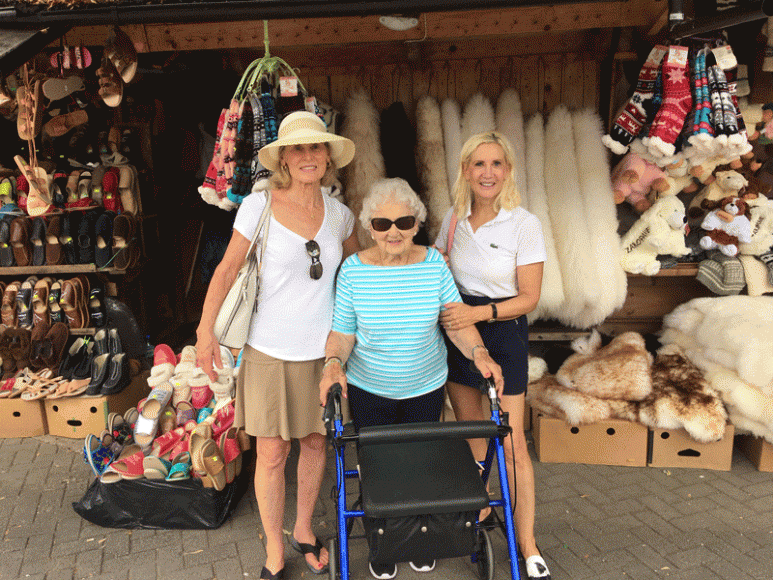 In the Polishresort town of Zakopane, Joanna Karpowicz, center, with daughters Christine Lynch, left, and the author, Debbi Kickham.