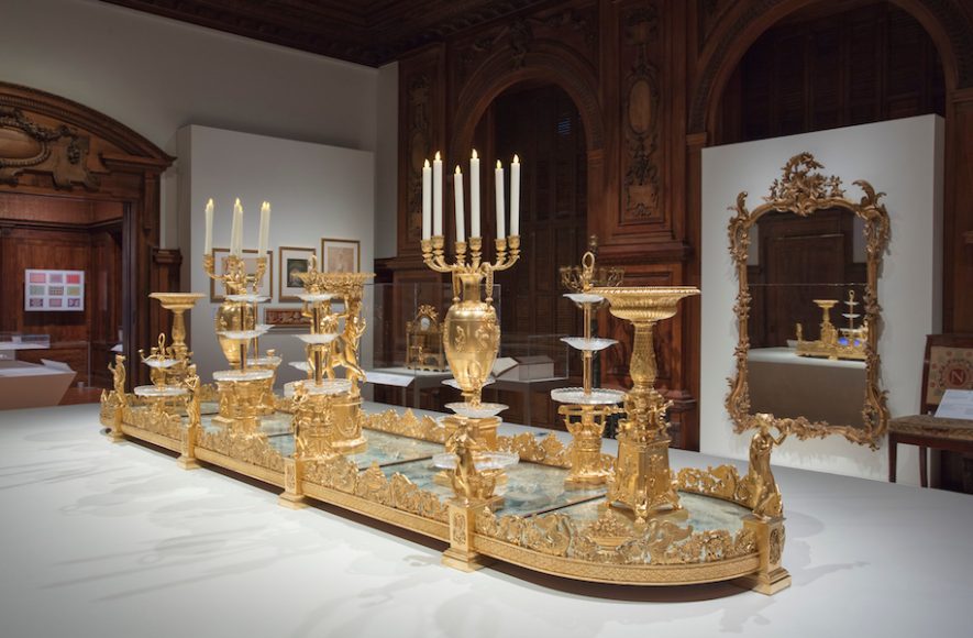 View of surtout de table in “Tablescapes: Designs for Dining.” Photograph by Matt Flynn. © Smithsonian Institution. Courtesy Cooper Hewitt, Smithsonian Design Museum.
