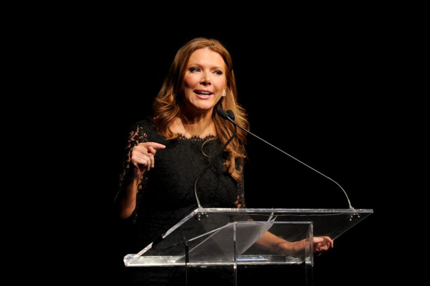 Trish Regan speaks at Jefferson Awards Foundation 2016 National Ceremony on March 2, 2016, at Gotham Hall in New York City. Photograph by Craig Barritt/Getty Images.