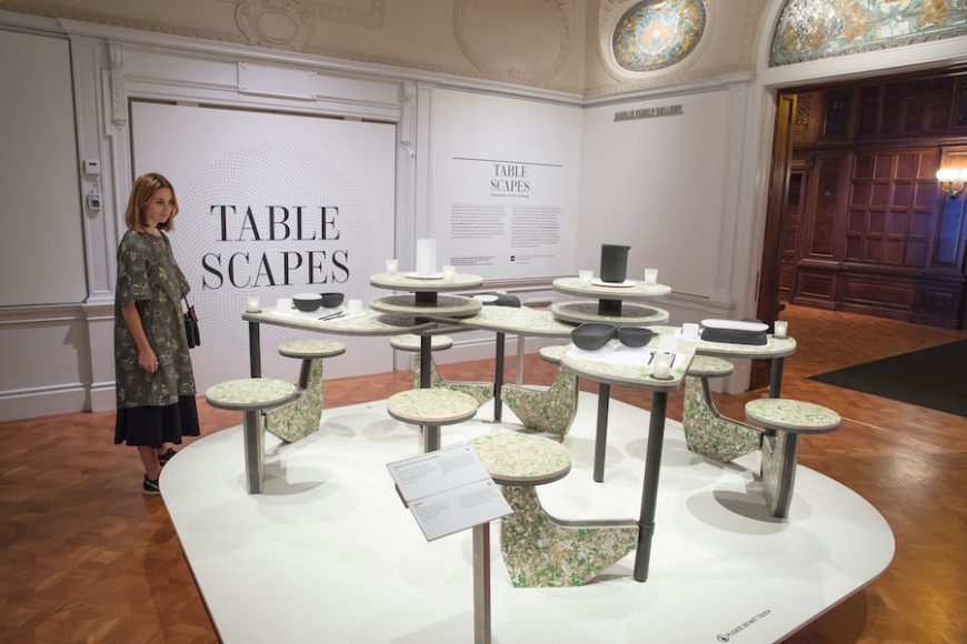 View of Mary Ping and Joe Doucet installation in “Tablescapes: Designs for Dining.” Photograph by Matt Flynn. © Smithsonian Institution. Courtesy Cooper Hewitt, Smithsonian Design Museum.