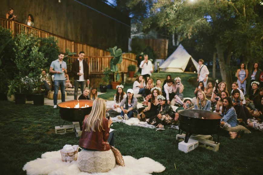 Founder Kitty Schur speaks to party-goers at the This Girl Can Run The World launch event on Sept. 29.