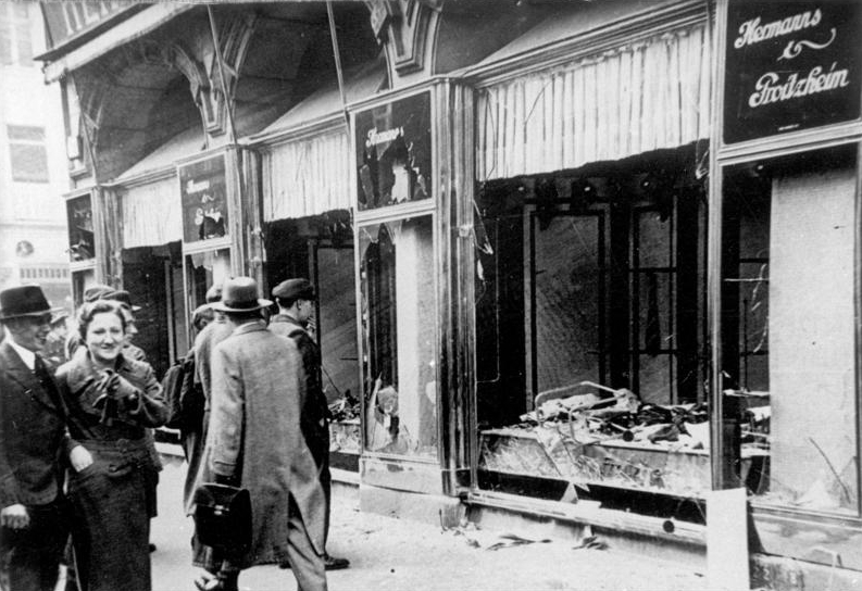 The destruction of Jewish stores in Magdeburg after Kristallnacht. Photograph by Georg Pahl, from the German Federal Archives.