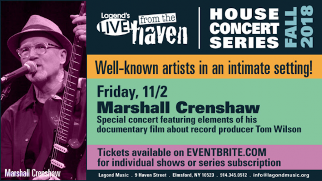 Marshall Crenshaw performs Friday, Nov. 2 at Lagond Music School in Elmsford.