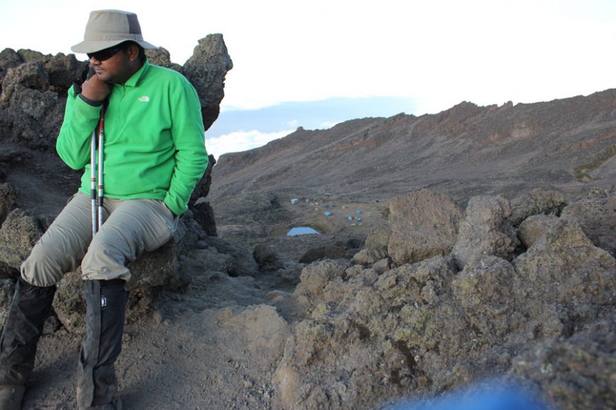 A pensive moment on Kilimanjaro.